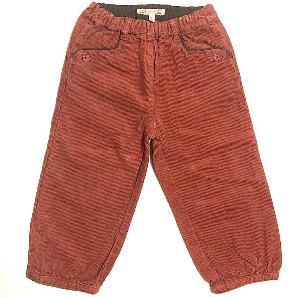 Bonpoint Baby Corduroy Pants Pull On Elastic Waist Cords Cotton Coral Toddler 2